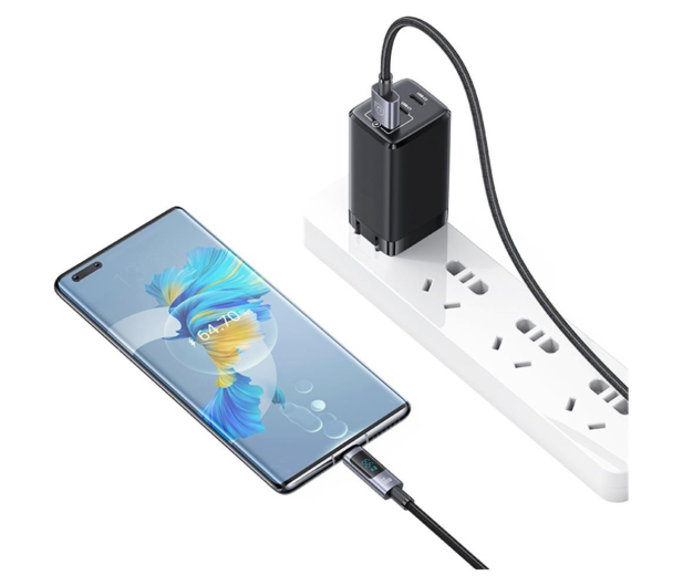 USAMS Kabel 66W 6A Fast Charging USB-C do USB-A 1,2m stalowy - 1569022 - zdjęcie 7